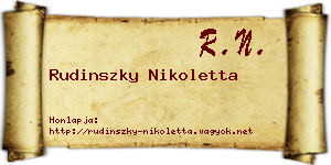 Rudinszky Nikoletta névjegykártya